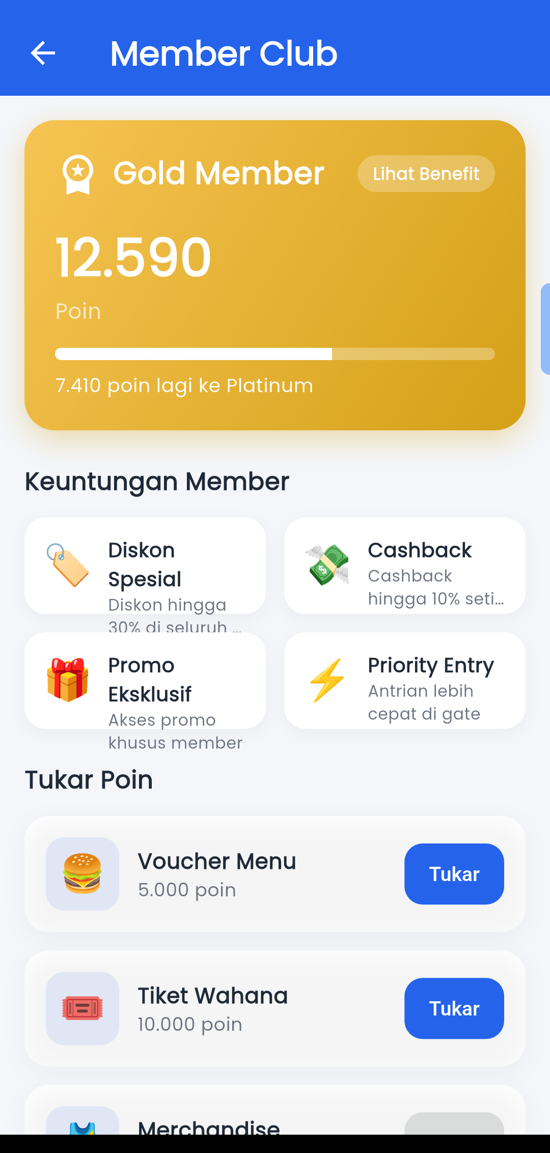 Tampilan aplikasi PUTRI CONNECT
